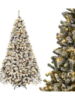 COSTWAY Künstliche Weihnachtsbäume<Künstlicher Weihnachtsbaum LED in Grün