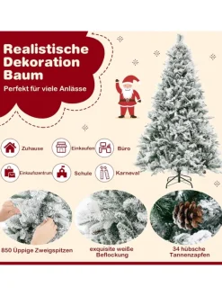 COSTWAY Künstliche Weihnachtsbäume<Künstlicher Weihnachtsbaum Beleuchtet in Grün