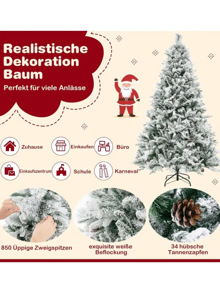 COSTWAY Künstliche Weihnachtsbäume<Künstlicher Weihnachtsbaum Beleuchtet in Grün