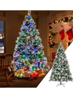 COSTWAY Künstliche Weihnachtsbäume<Künstlicher Weihnachtsbaum LED in Grün
