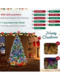COSTWAY Künstliche Weihnachtsbäume<Künstlicher Weihnachtsbaum LED in Grün