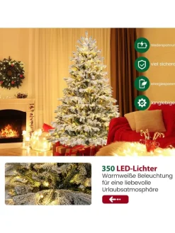 COSTWAY Künstliche Weihnachtsbäume<Künstlicher Weihnachtsbaum Beleuchtet in Grün
