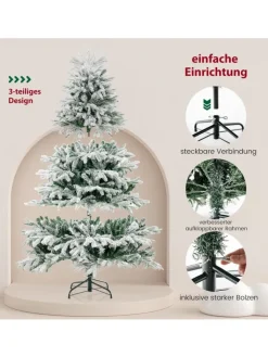 COSTWAY Künstliche Weihnachtsbäume<Künstlicher Weihnachtsbaum Beleuchtet in Grün