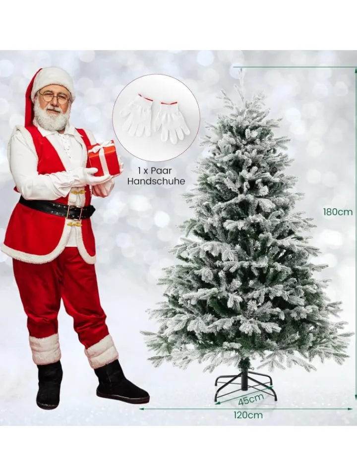 COSTWAY Künstliche Weihnachtsbäume<Künstlicher Weihnachtsbaum Beleuchtet in Grün