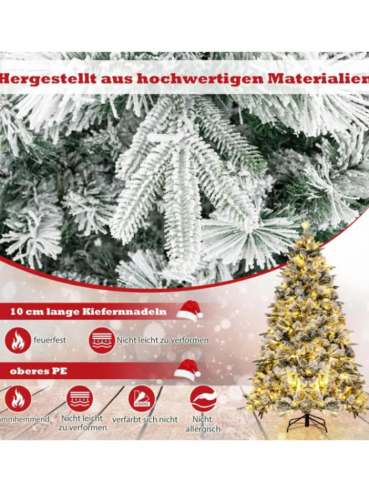 COSTWAY Künstliche Weihnachtsbäume<Künstlicher Weihnachtsbaum LED in Grün
