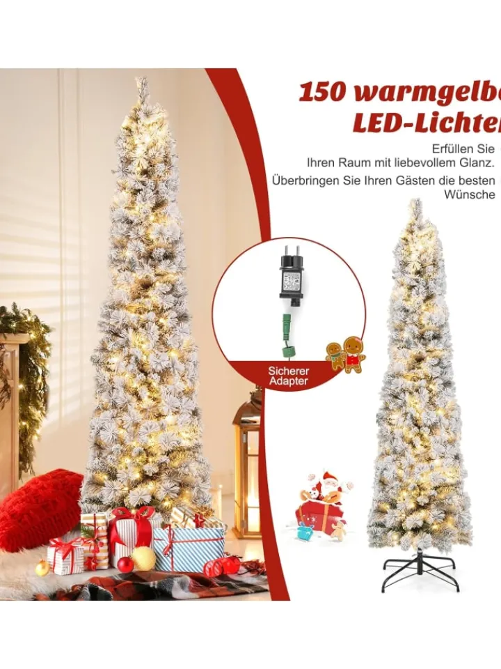 COSTWAY Künstliche Weihnachtsbäume<Künstlicher Weihnachtsbaum LED in Weiß