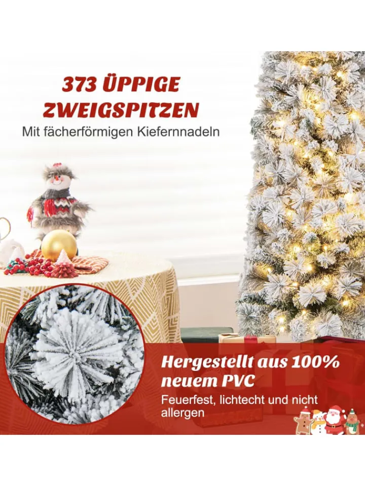 COSTWAY Künstliche Weihnachtsbäume<Künstlicher Weihnachtsbaum LED in Weiß