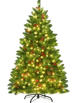 COSTWAY Künstliche Weihnachtsbäume<Künstlicher Weihnachtsbaum LED in Grün