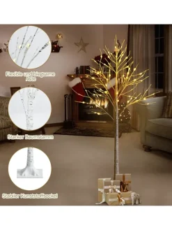 COSTWAY Künstliche Weihnachtsbäume<Künstlicher Weihnachtsbaum LED in Weiß