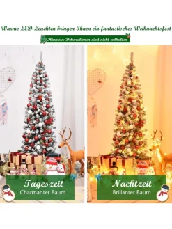 COSTWAY Künstliche Weihnachtsbäume<Künstlicher Weihnachtsbaum LED in Grün