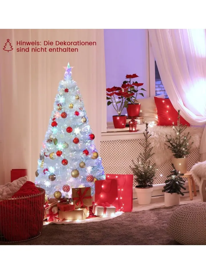 COSTWAY Künstliche Weihnachtsbäume<Künstlicher Weihnachtsbaum LED in Weiß
