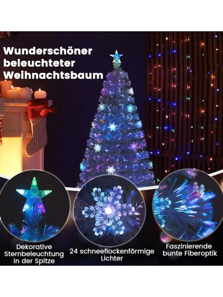 COSTWAY Künstliche Weihnachtsbäume<Künstlicher Weihnachtsbaum LED in Weiß