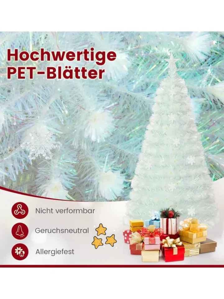 COSTWAY Künstliche Weihnachtsbäume<Künstlicher Weihnachtsbaum LED in Weiß