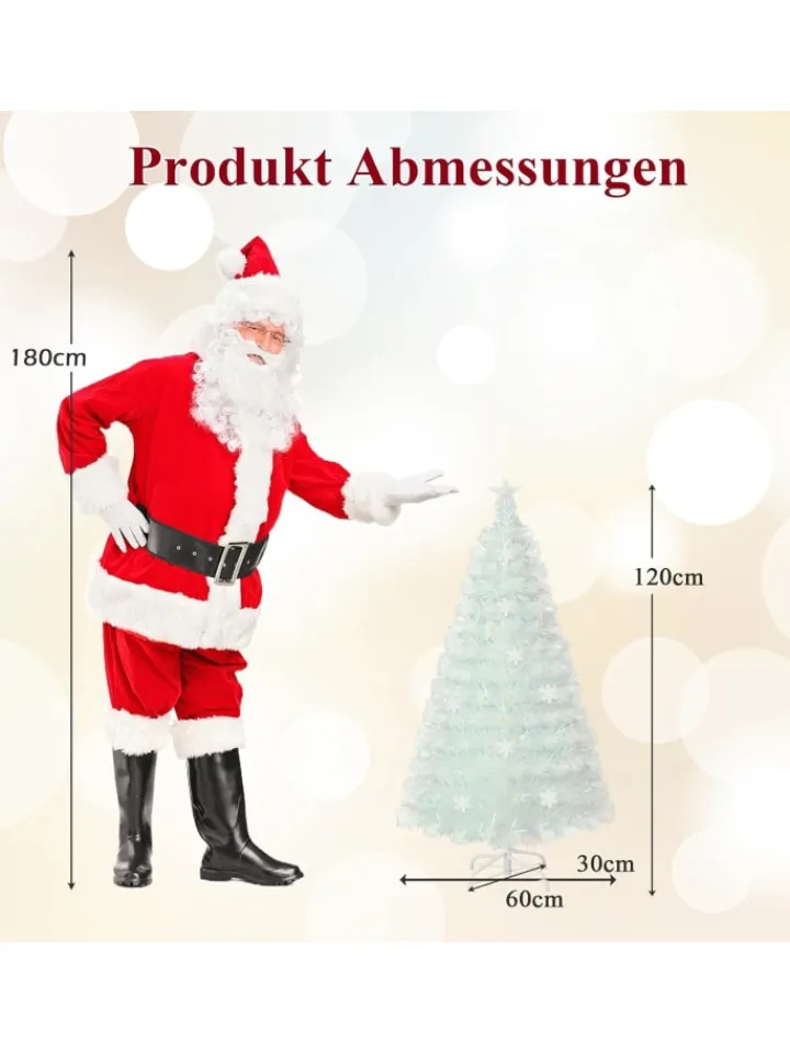 COSTWAY Künstliche Weihnachtsbäume<Künstlicher Weihnachtsbaum LED in Weiß