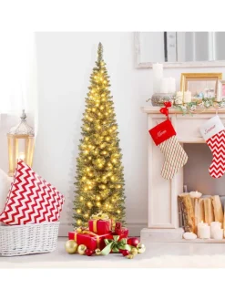 COSTWAY Künstliche Weihnachtsbäume<Künstlicher Weihnachtsbaum LED in Grün