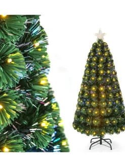 COSTWAY Künstliche Weihnachtsbäume<Künstlicher Weihnachtsbaum LED in Grün