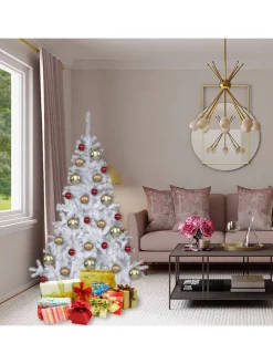 WellHome Künstliche Weihnachtsbäume<Künstlicher Weihnachtsbaum in Weiß - (H)150 cm