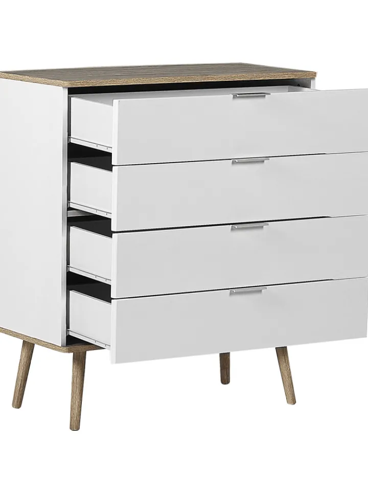 Beliani Regale & Schränke<Kommode WALPI in Weiß/Braun - (W) 79 x (H) 93 x (L) 40 cm