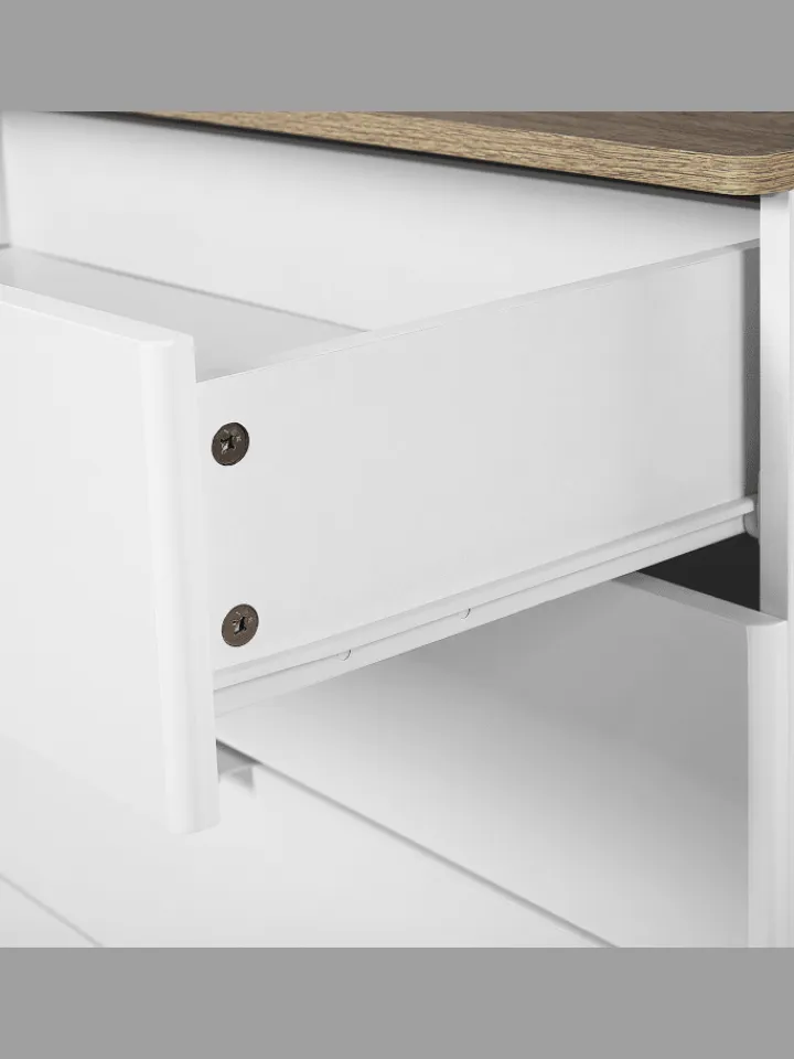 Beliani Regale & Schränke<Kommode WALPI in Weiß/Braun - (W) 79 x (H) 93 x (L) 40 cm