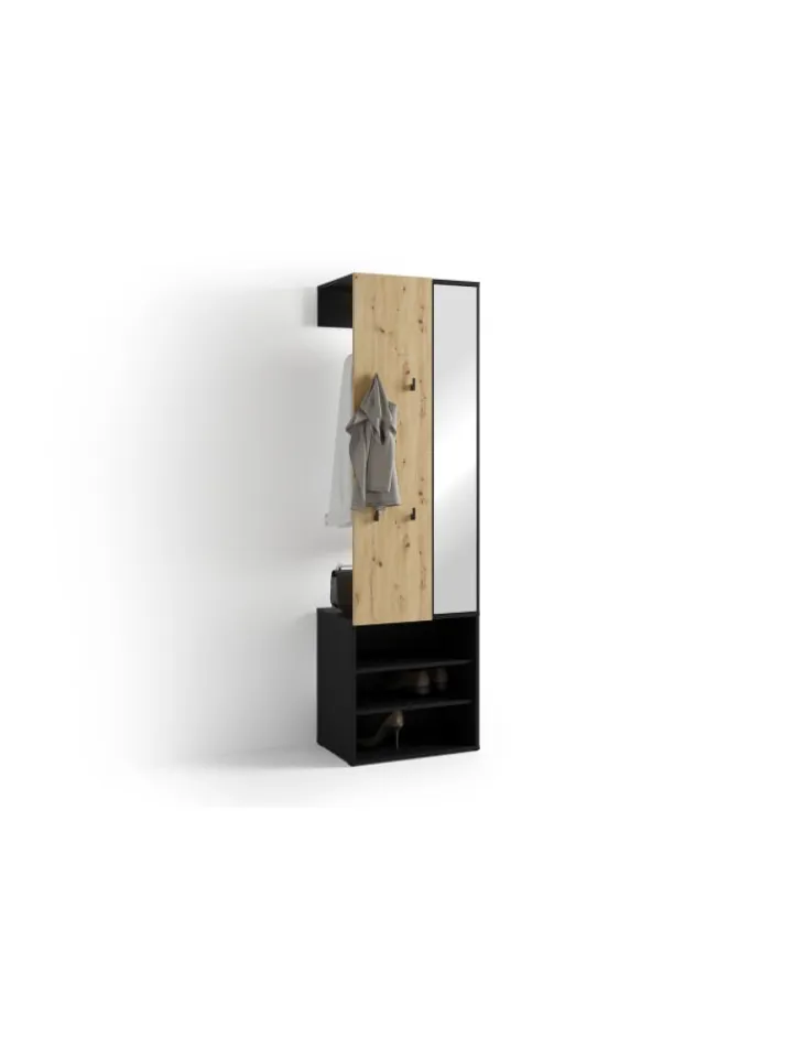 byLiving Garderoben<Kompaktgarderobe ANDORRA in Artisan Eiche (Eiche-Optik) B 55, H 187,5, T 40,5 cm