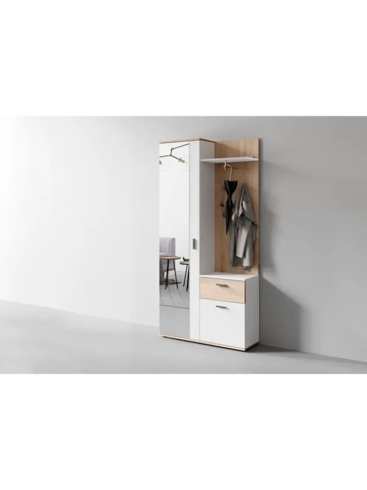 byLiving Garderoben<Kompaktgarderobe JAKOB in Eiche-Optik - B 97, H 197, T 30 cm