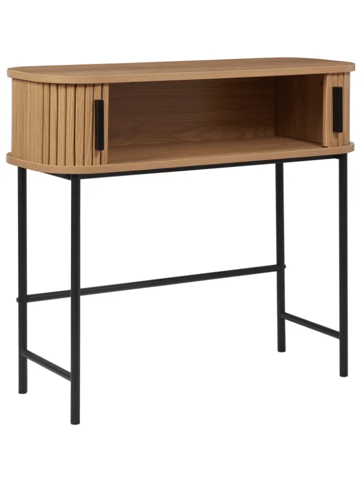Beliani Regale & Schränke<Konsolentisch BRADLEY in Braun/Schwarz - (W) 80 x (H) 70 x (L) 30 cm