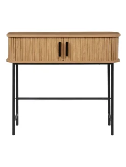 Beliani Regale & Schränke<Konsolentisch BRADLEY in Braun/Schwarz - (W) 80 x (H) 70 x (L) 30 cm