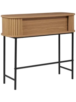 Beliani Regale & Schränke<Konsolentisch BRADLEY in Braun/Schwarz - (W) 80 x (H) 70 x (L) 30 cm