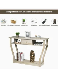 COSTWAY Tische<Konsolentisch in Grau