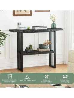 COSTWAY Tische<Konsolentisch in Schwarz