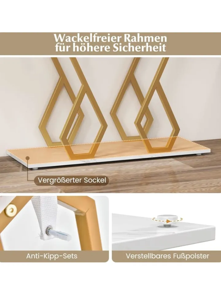 COSTWAY Tische<Konsolentisch in Weiß