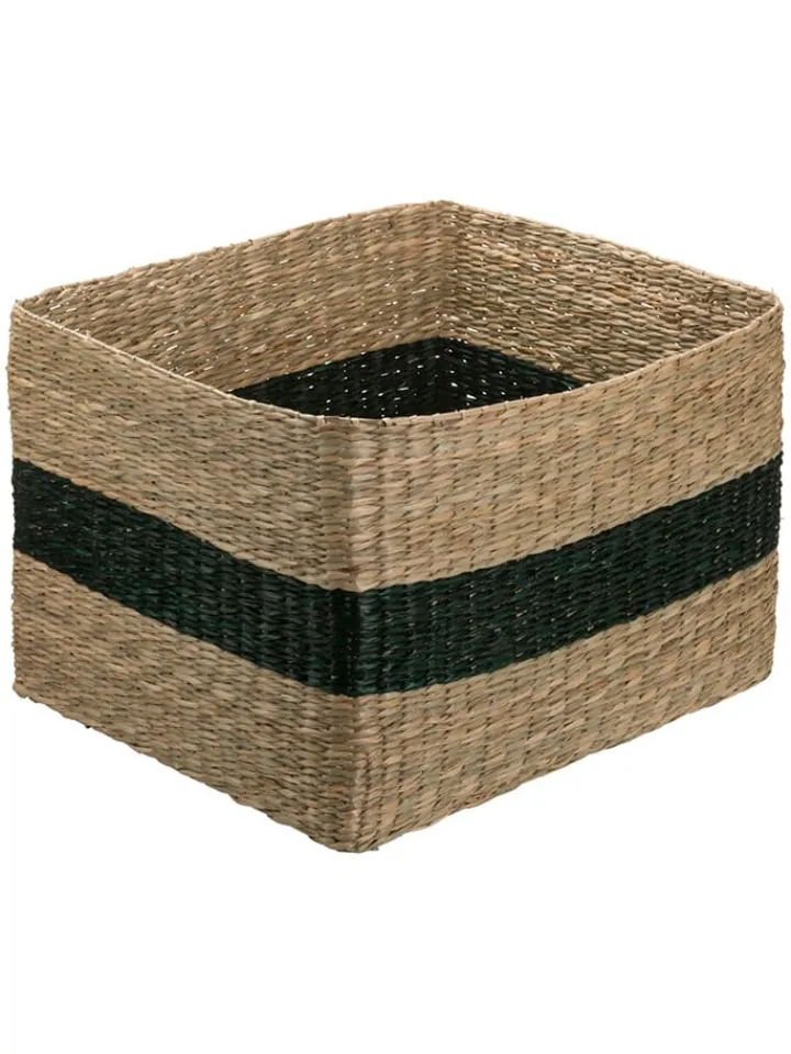 NHG Kisten & Körbe<Korb in Beige/ Grün - (B)35 x (H)22 x (T)30 cm