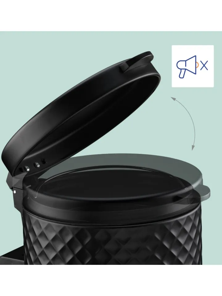 relaxdays Mülleimer<Kosmetikeimer in Schwarz - 5 Liter