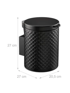 relaxdays Mülleimer<Kosmetikeimer in Schwarz - 5 Liter