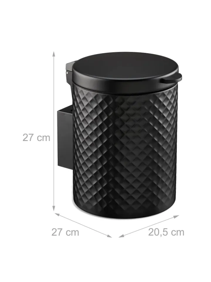 relaxdays Mülleimer<Kosmetikeimer in Schwarz - 5 Liter