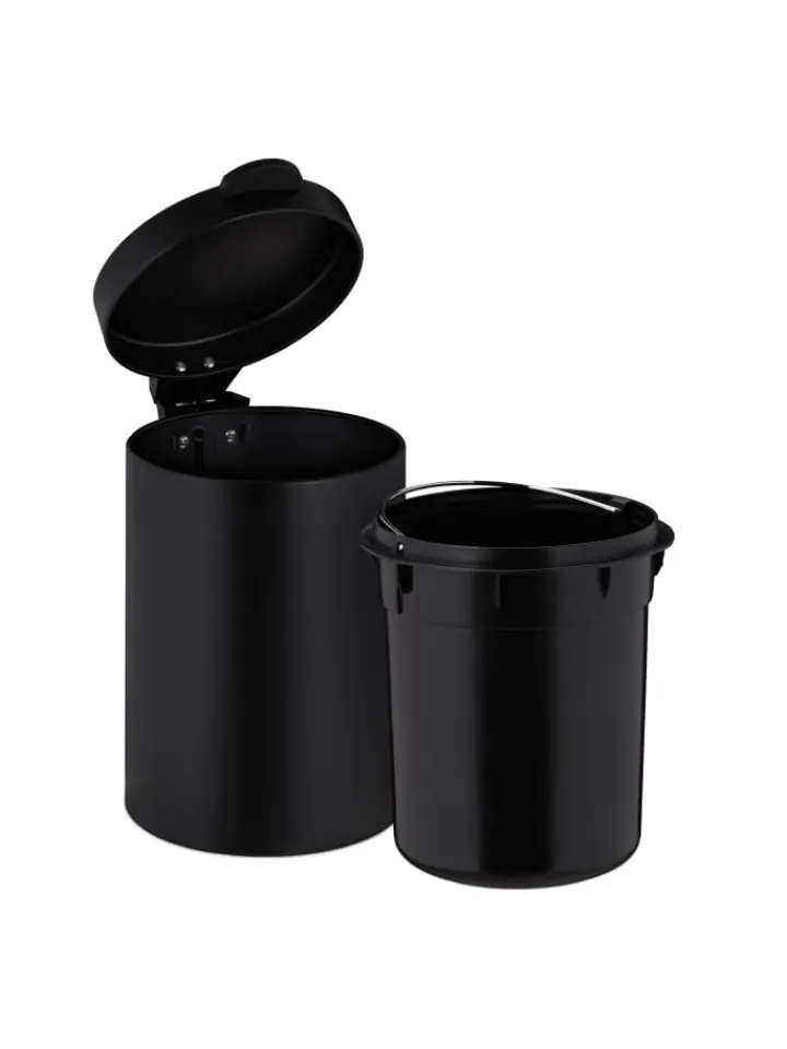 relaxdays Mülleimer<Kosmetikeimer in Schwarz - 3 Liter