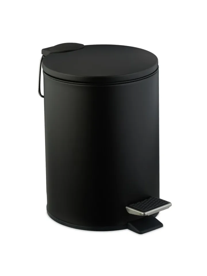 relaxdays Mülleimer<Kosmetikeimer in Schwarz - 3 Liter