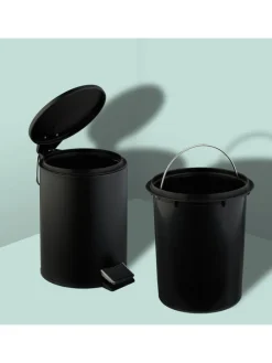 relaxdays Mülleimer<Kosmetikeimer in Schwarz - 3 Liter