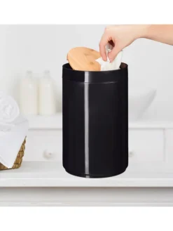 relaxdays Mülleimer<Kosmetikeimer in Schwarz - 5,5 L