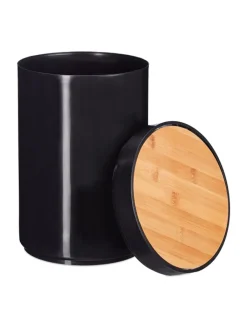 relaxdays Mülleimer<Kosmetikeimer in Schwarz - 5,5 L