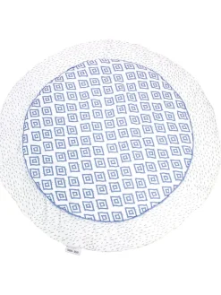 Emma+Noah Wohndecken & Plaids<Krabbeldecke "Sheer Boho" in Blau/ Weiß - Ø 100 cm