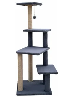 Paws&Whiskers Katzen<Kratzbaum "Alessi" in Anthrazit - (B)45 x (H)117 x (T)45 cm
