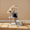 Paws&Whiskers Katzen<Kratzbaum "Arden" in Grau - (B)50 x (H)125 x (T)35 cm