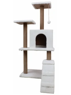Paws&Whiskers Katzen<Kratzbaum "Arden" in Weiß - (B)50 x (H)125 x (T)35 cm