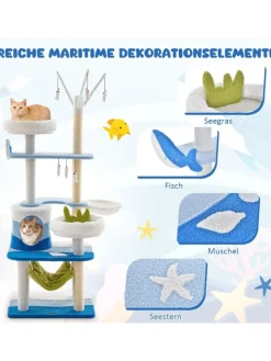 COSTWAY Katzen<Kratzbaum 165cm in Blau