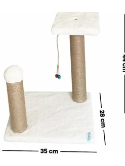 Paws&Whiskers Katzen<Kratzbaum "Else" in Creme - (B)35 x (H)44 x (T)28 cm
