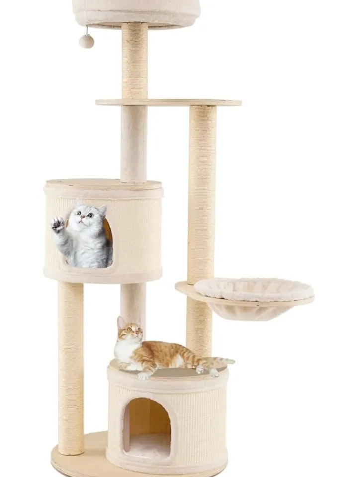 COSTWAY Katzen<Kratzbaum Groß in Hellbraun