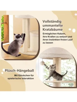 COSTWAY Katzen<Kratzbaum Groß in Hellbraun