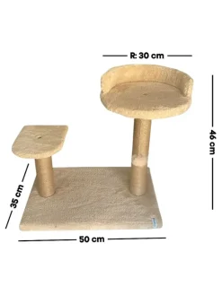 Paws&Whiskers Katzen<Kratzbaum in Beige - (B)50 x (H)46 x (T)35 cm