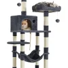 Songmics Katzen<Kratzbaum in Dunkelgrau/ Creme - (B)55 x (H)143 x (T)45 cm